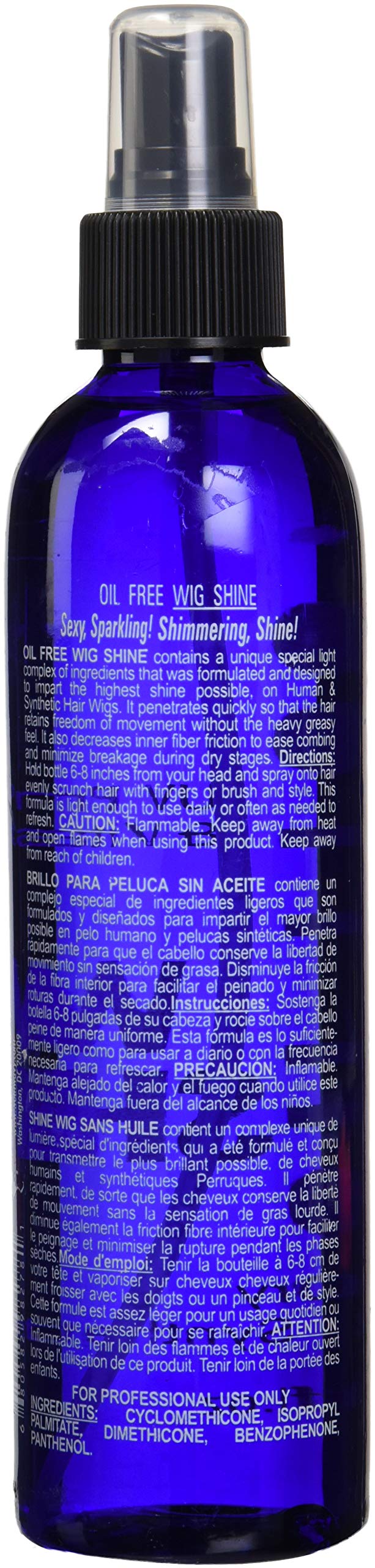 Bonfi Natural Wig Shine Spray application shows easy, even distribution on dull dry hair.