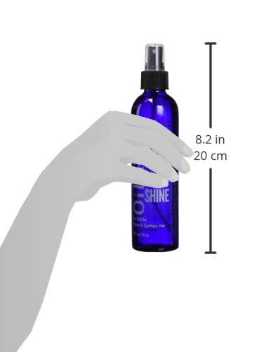 Bonfi Natural Wig Shine Spray on hair adds natural luster without weighing hair down.
