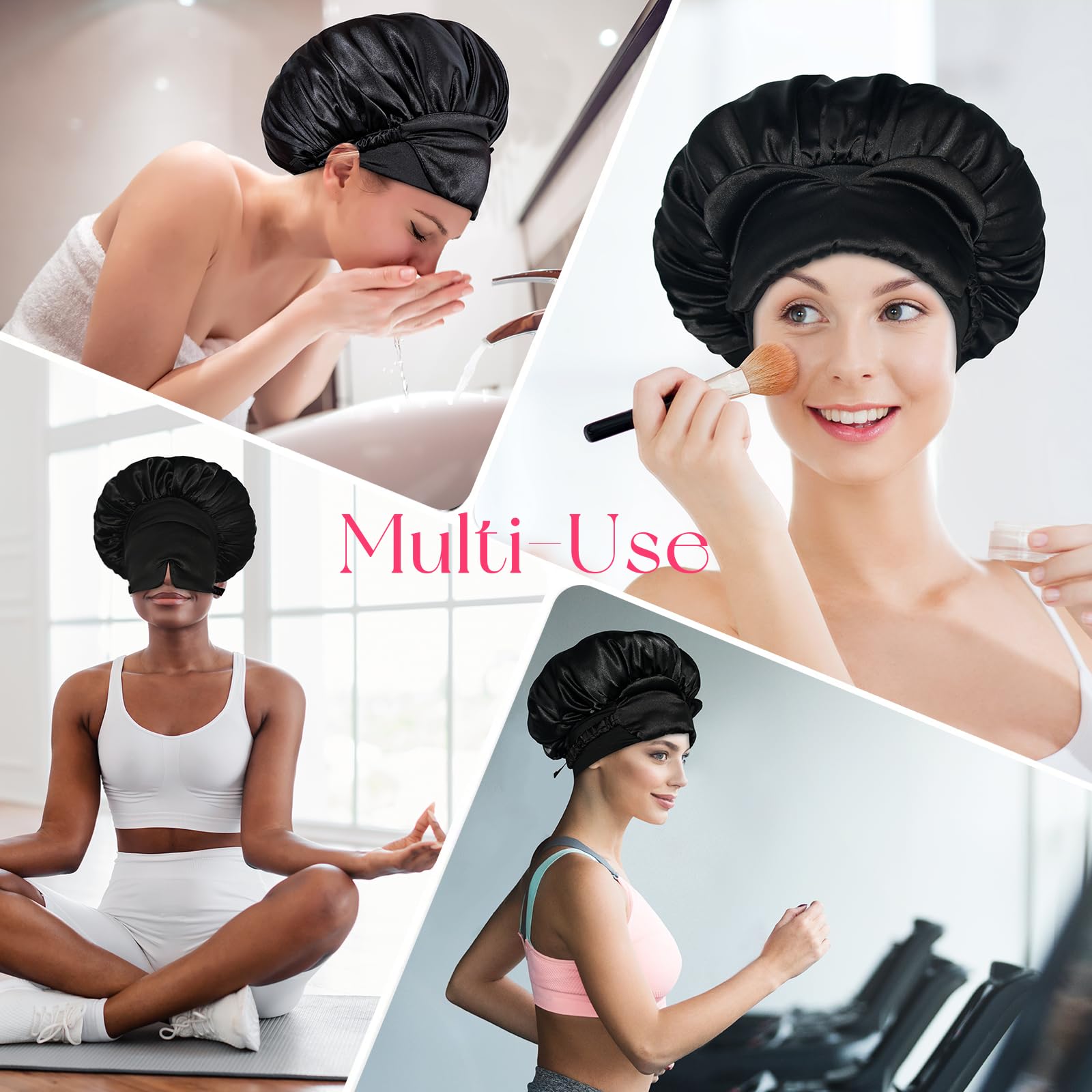 BONNET QUEEN: bande double anti-glisse assure un maintien nocturne.