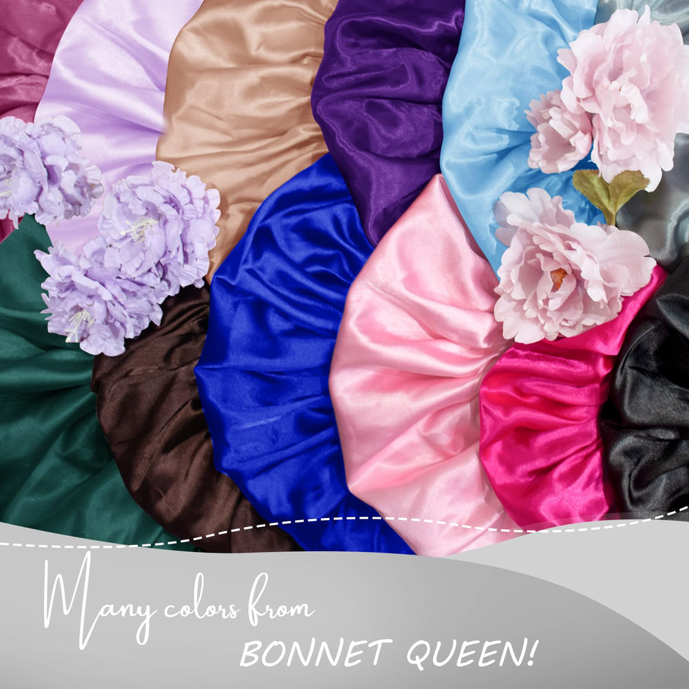 Bonnet Queen tresses en soie confort nocturne pour réveil sans nœuds