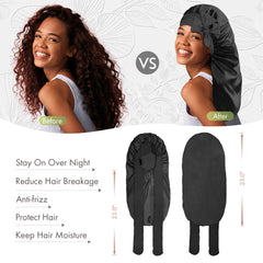 Bonnet Queen tresses en soie largeur 33 cm adapté à divers types de cheveux