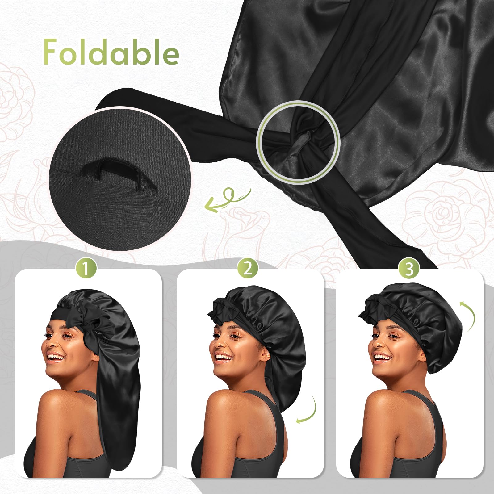 Bonnet Queen tresses en soie longueur 58 cm pour cheveux longs et tresses