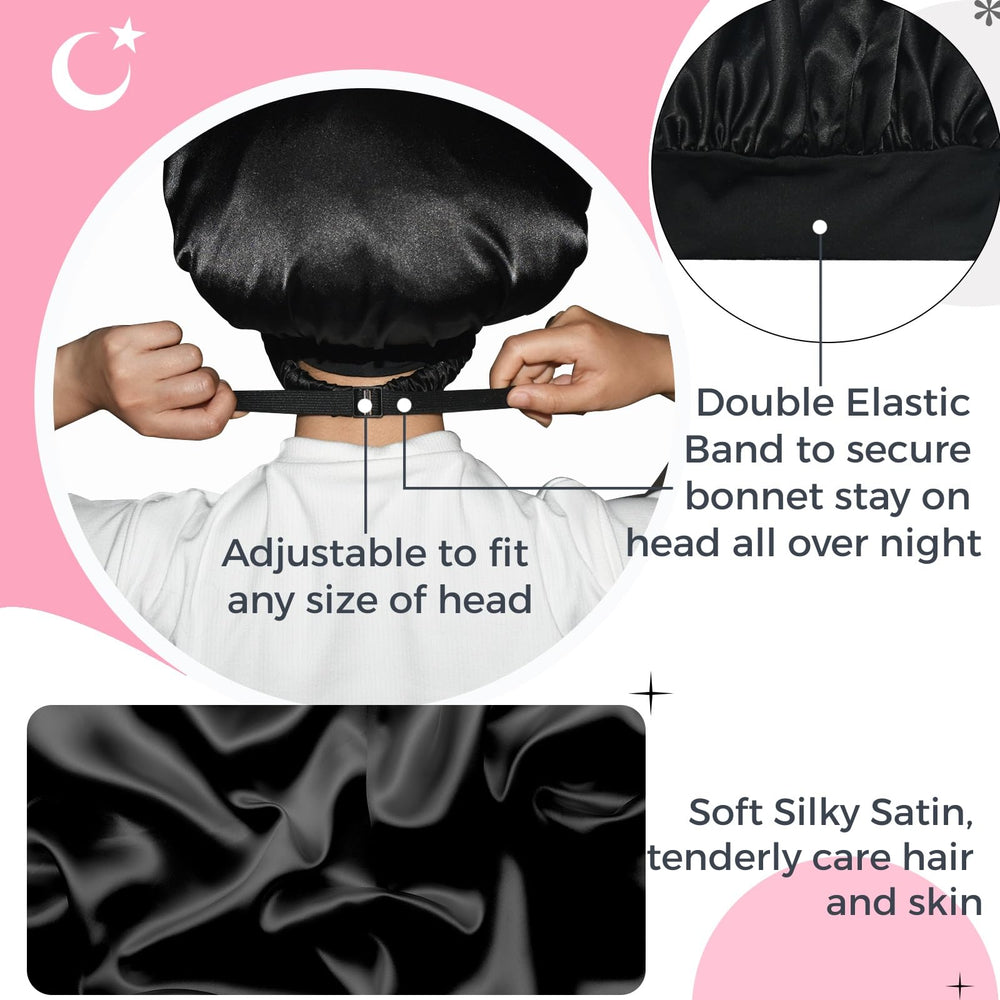 BONNET QUEEN: convient aux cheveux bouclés et organise les boucles pendant le sommeil.