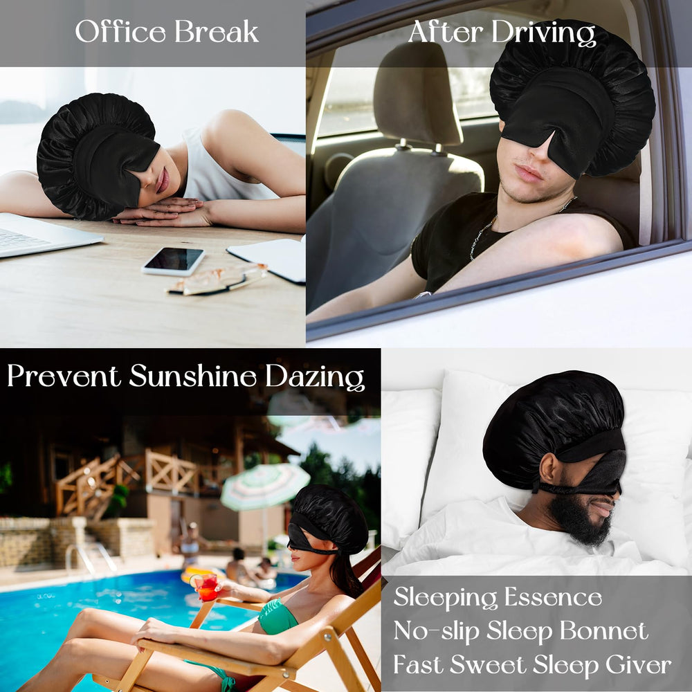 BONNET QUEEN: masque yeux intégré pour limiter la lumière et favoriser le repos.