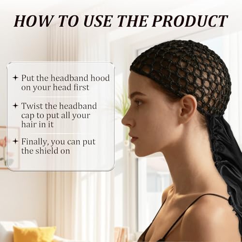 Bonnet-wrap longue longueur extra protège les cheveux épais.