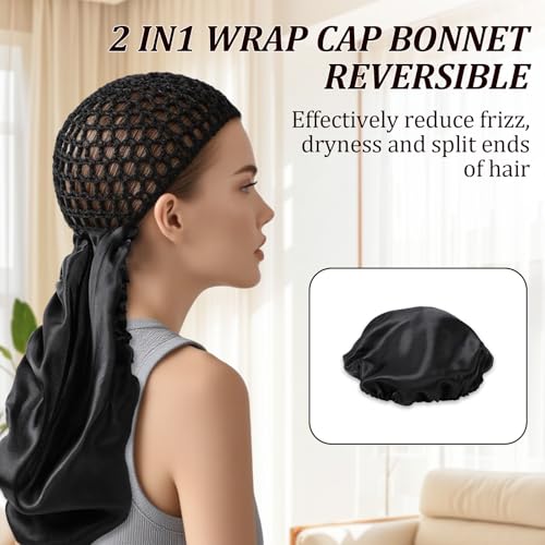 Bonnet-wrap protection-lissage-soyeux préserve le lissage nocturne.