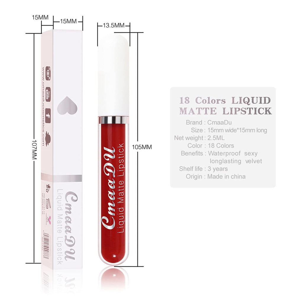 BONNIE CHOICE dark red matte lipstick for dramatic finish