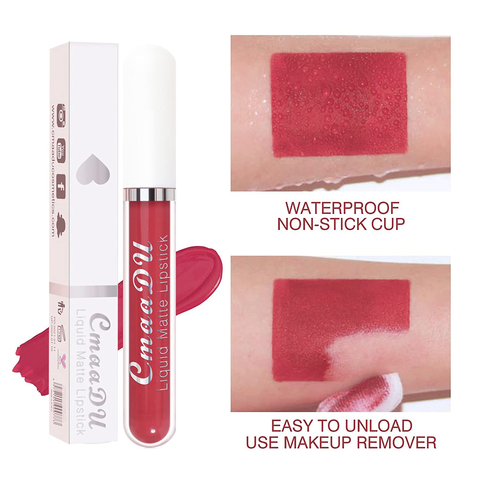 BONNIE CHOICE deep red matte lipstick for sophisticated looks