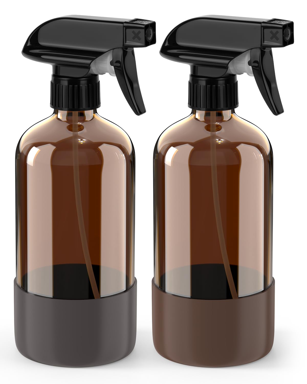Bontip bouteille en verre ambré avec manche silicone pour protection et prise en main facile