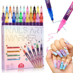 Stylo BONTOP art ongulaire – palette 24 couleurs pour motifs variés.