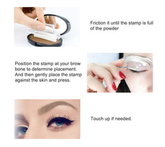 Mise en place facile via Boobeen tampon-poudre sourcils.