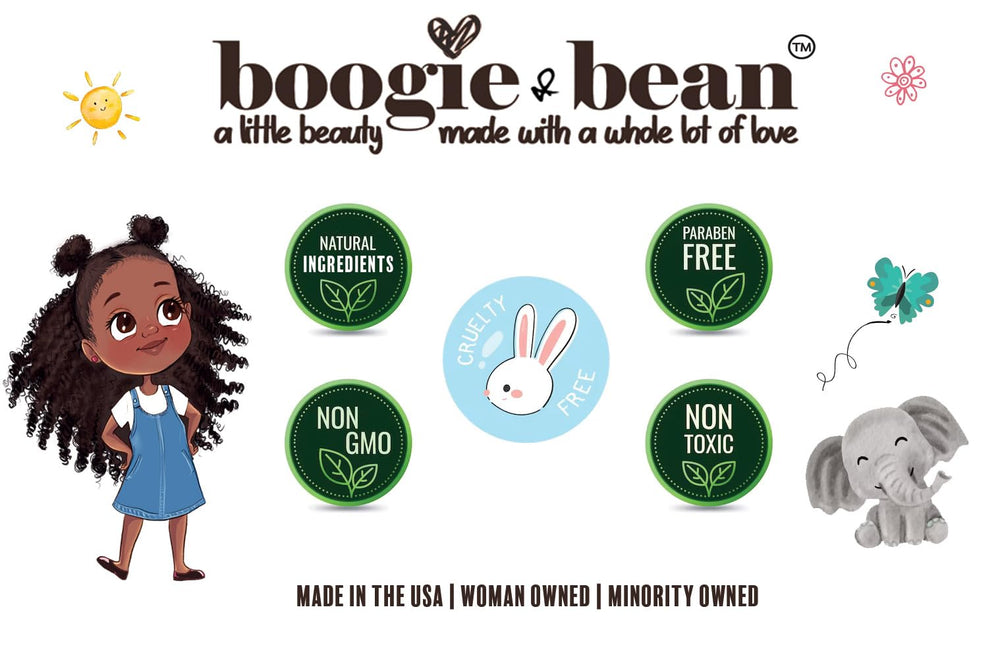 Boogie and Bean gouttes d'huile faciles à appliquer, démêlage en douceur.