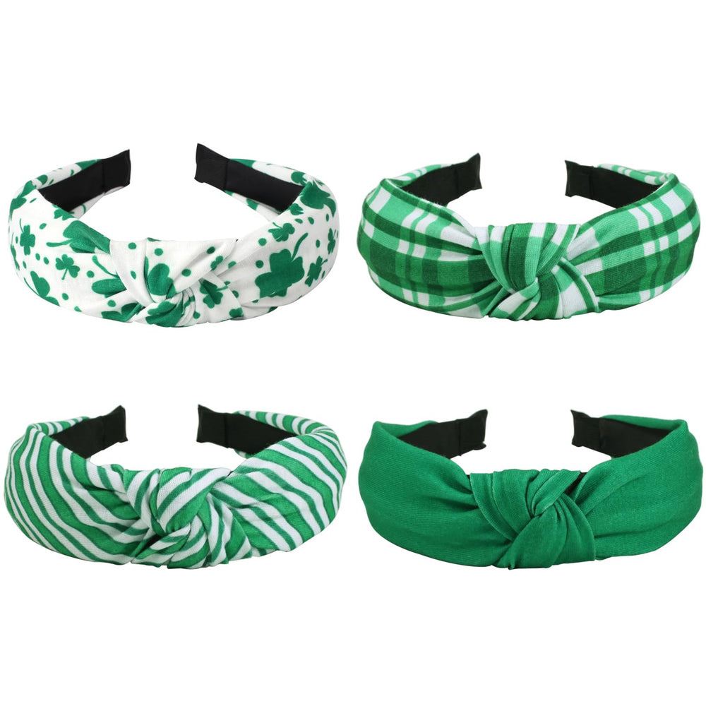 Bandeau Bookay Saint-Patrick vert rayures plaid, élégant pour les festivités.