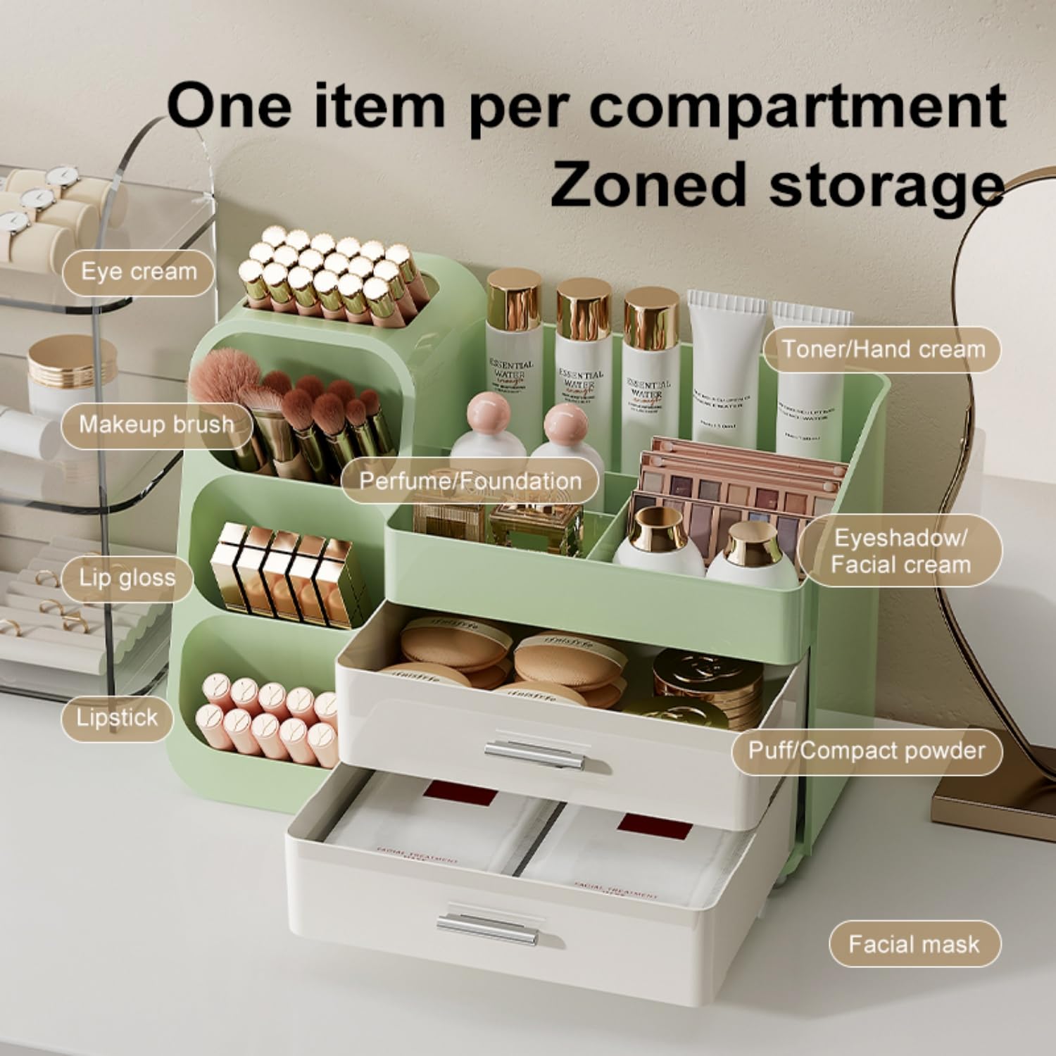 Booklov Etagère cosmétique, rangement polyvalent pour outils beauté.