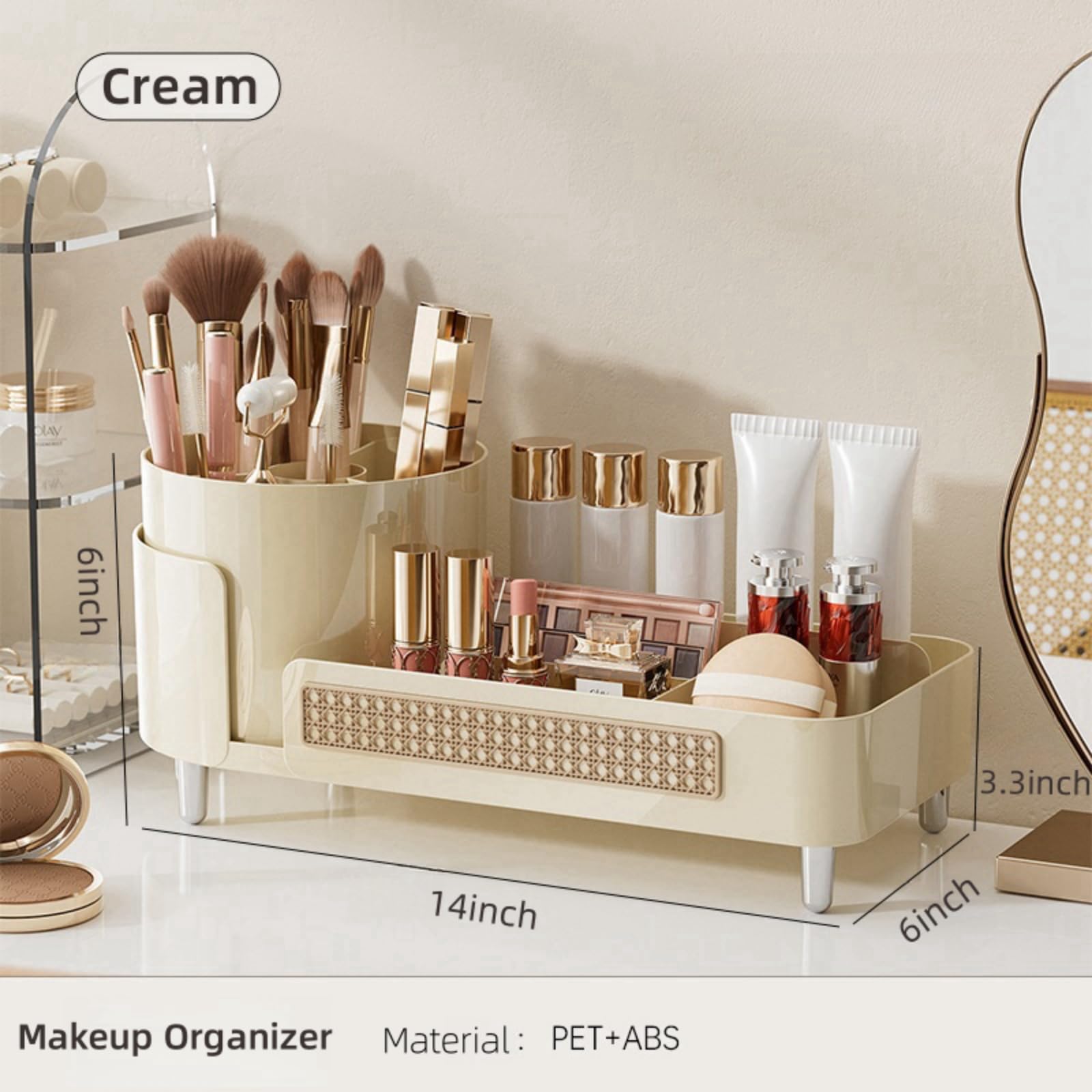 Booklov grande capacite rangement-maquillage pour pinceaux et produits.