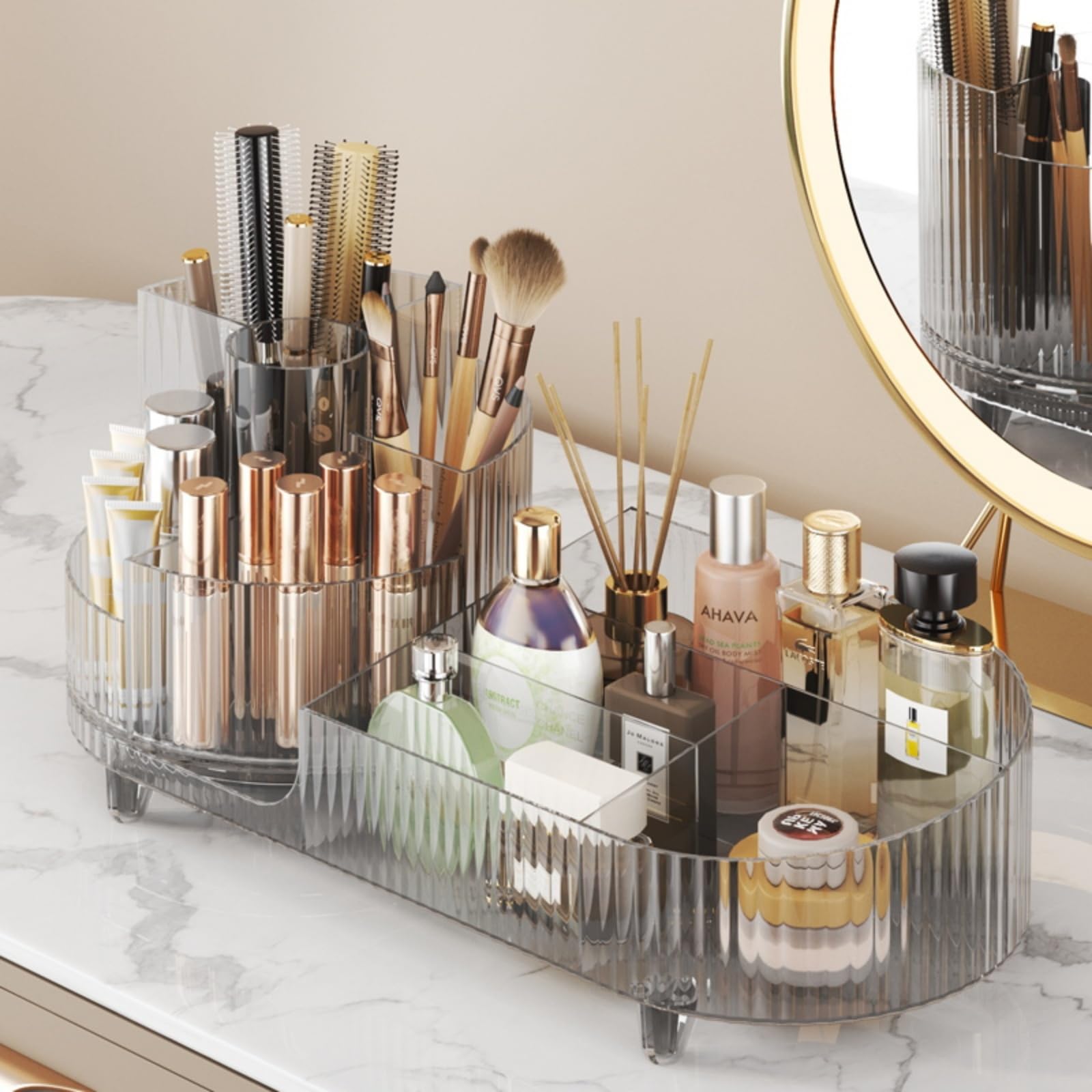 Booklov organisateur-maquillage-tout-en-un : solution compacte pour votre vanity.