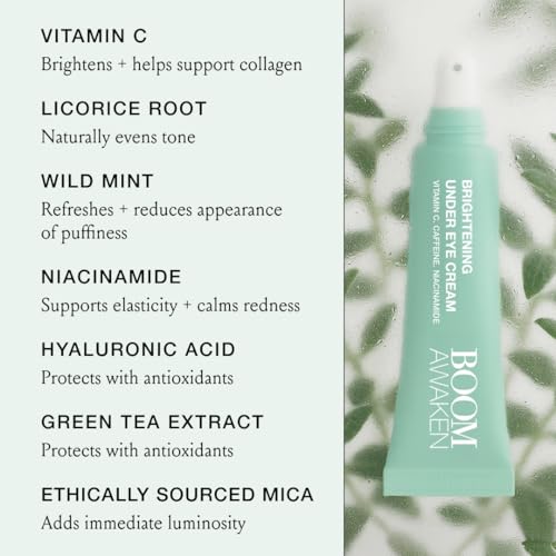 Vitamine C et ingrédients anti-oxydants dans BOOM! Awaken Crème Yeux.