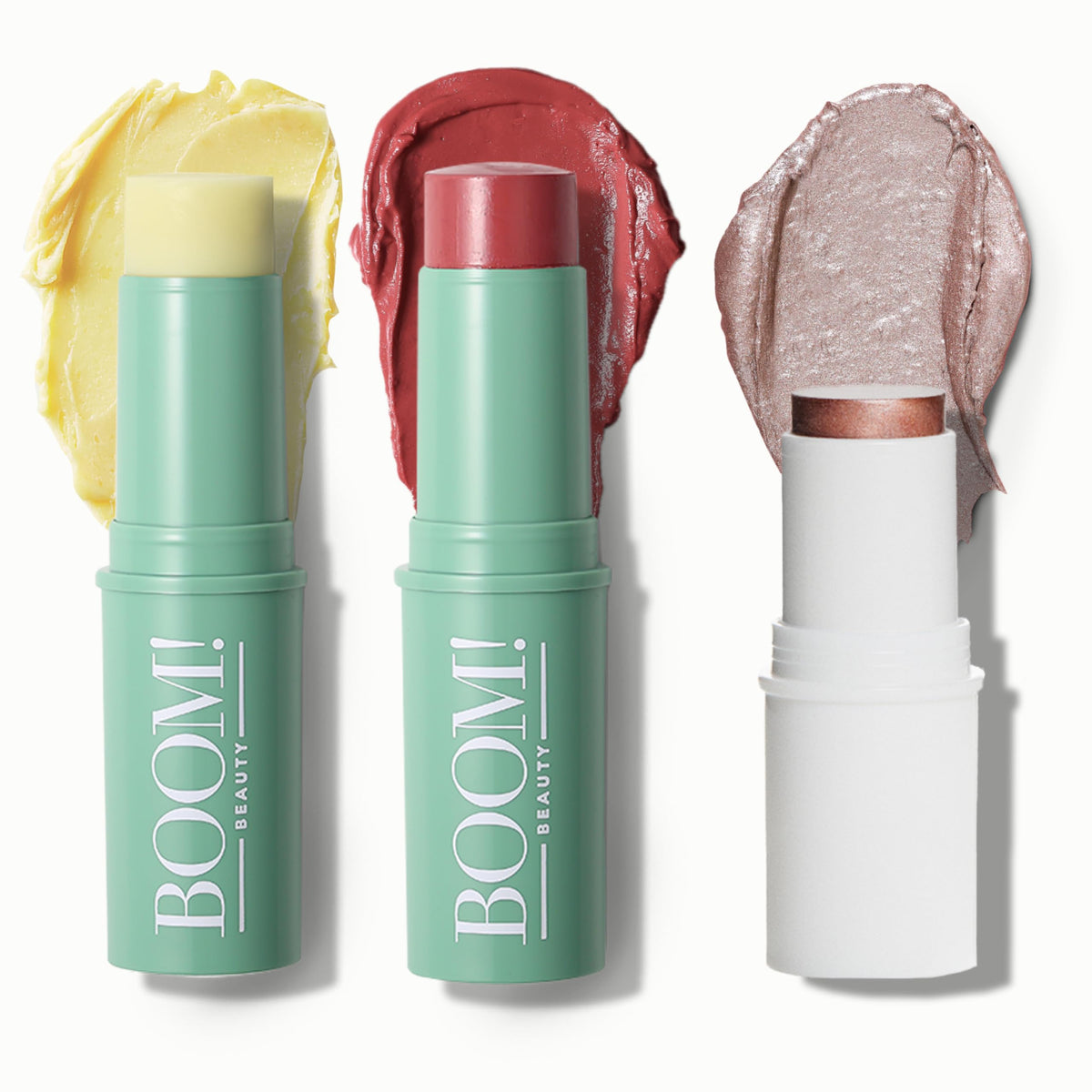 Boomstick Rose Nude crème-blush pour joues et lèvres, couleur naturelle.