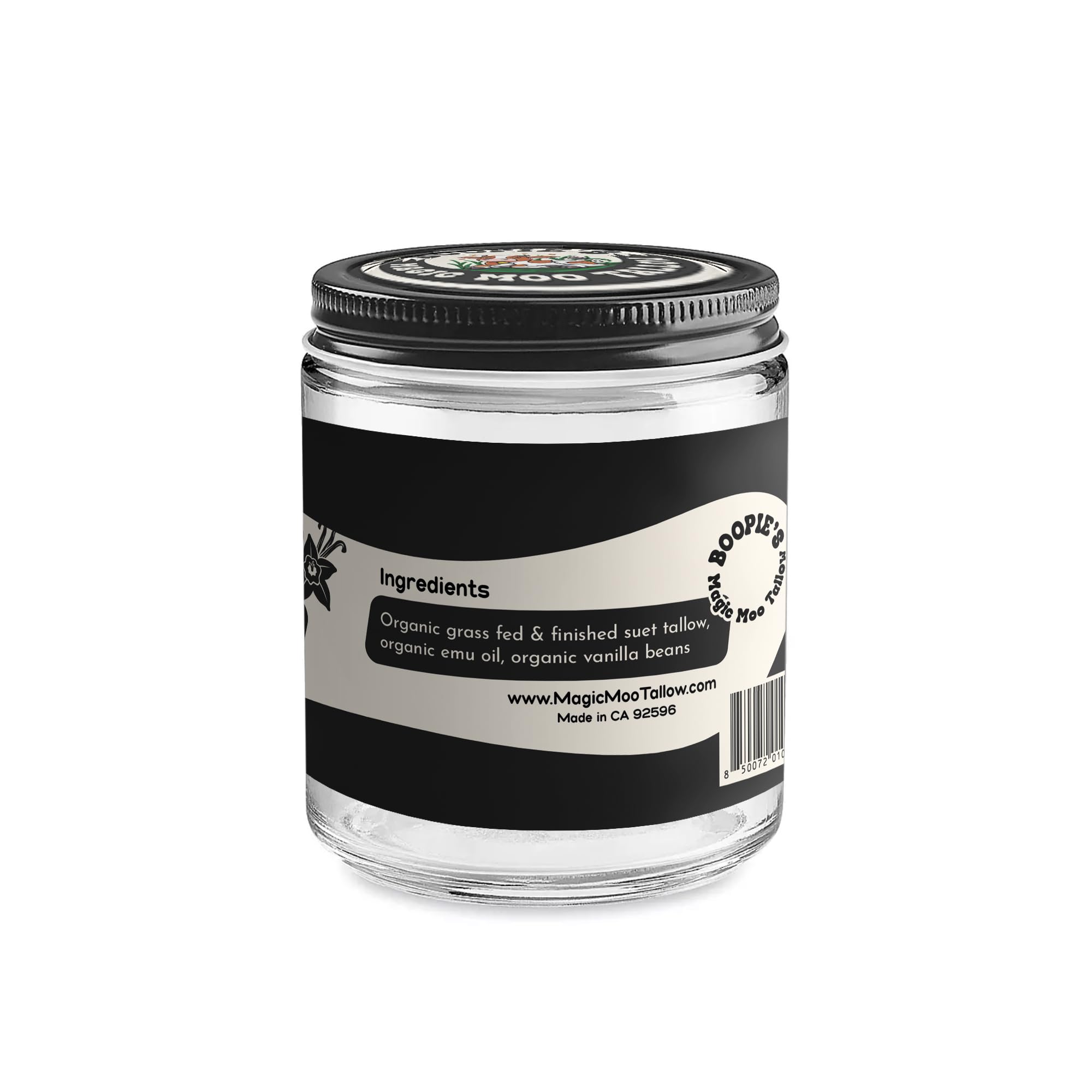 Ingrédients premium: suif de bœuf et huile d'ému pour peau nourrie.