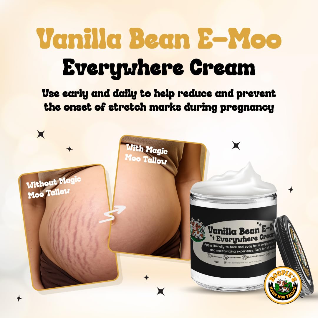 Flacon 8 oz Boopie's Magic Moo Tallow prêt à usage quotidien.