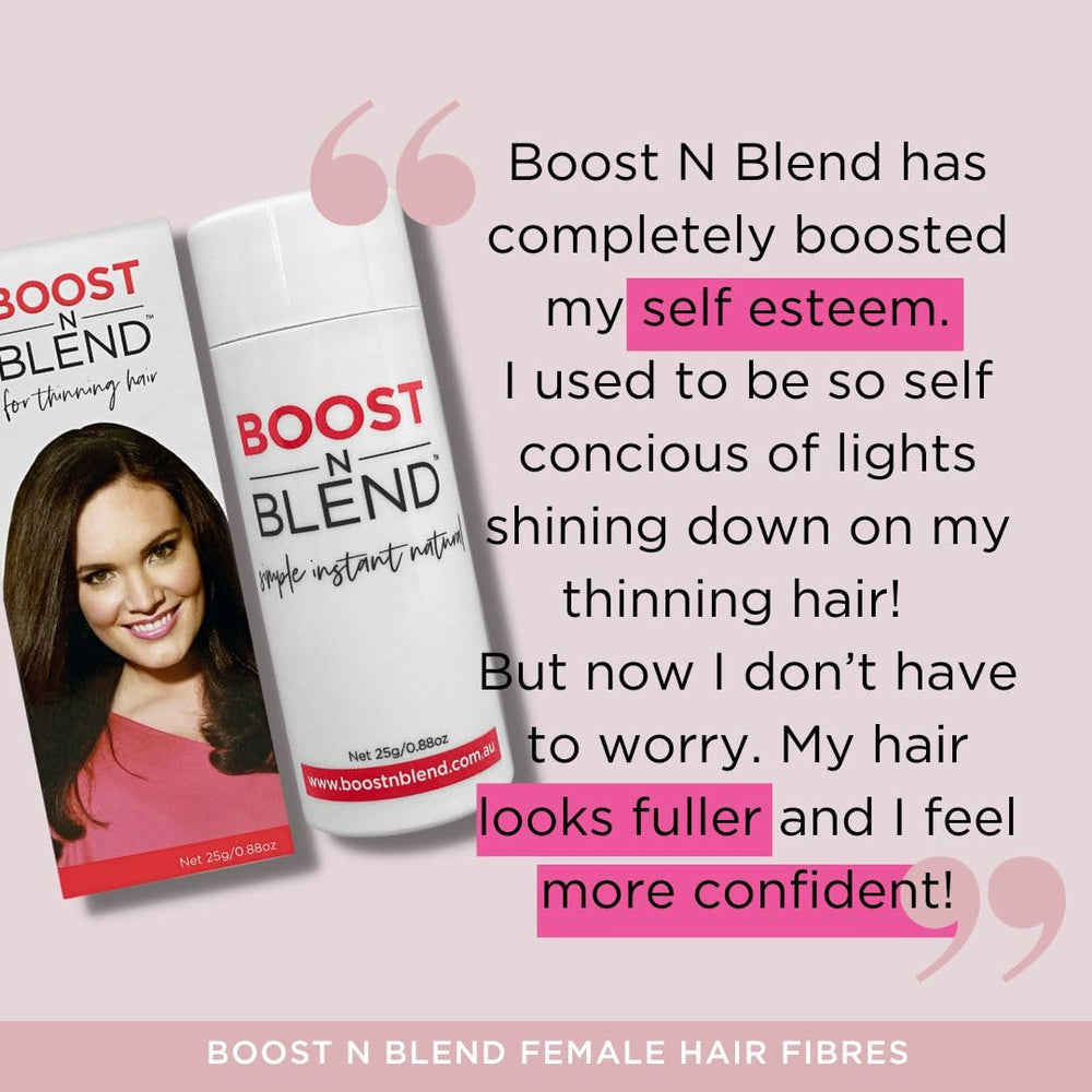 Boost N Blend: emballage-elégant, produit prêt à l’emploi et facile à transporter.