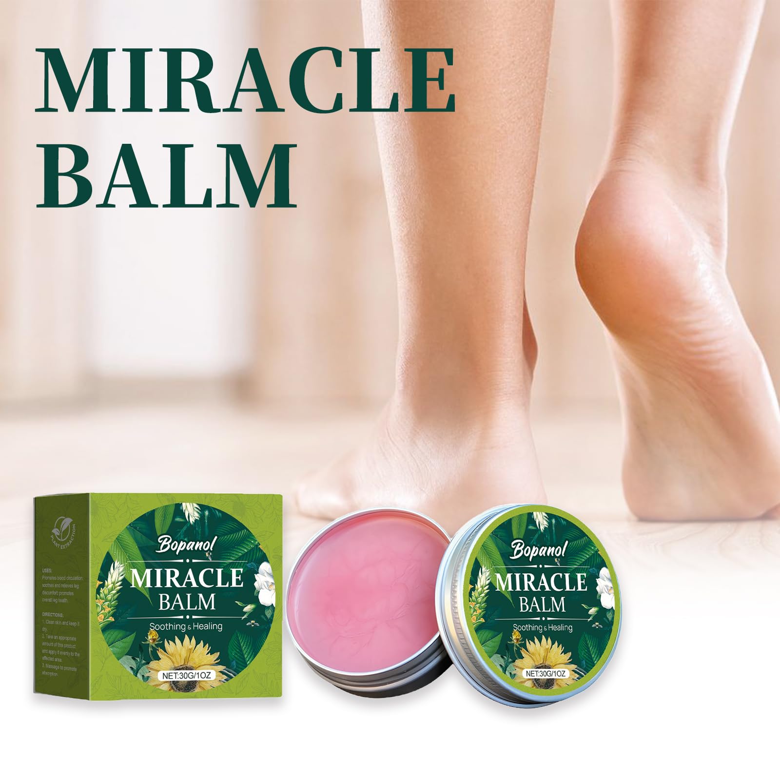 Bopanol Miracle Balm – massage matin et soir, absorption et confort.