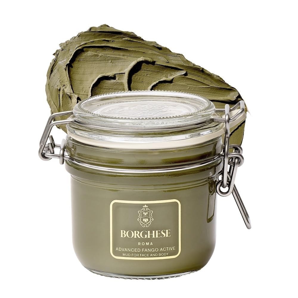 Masque fango actif Borghese pour visage et corps, purifie et clarifie la peau.