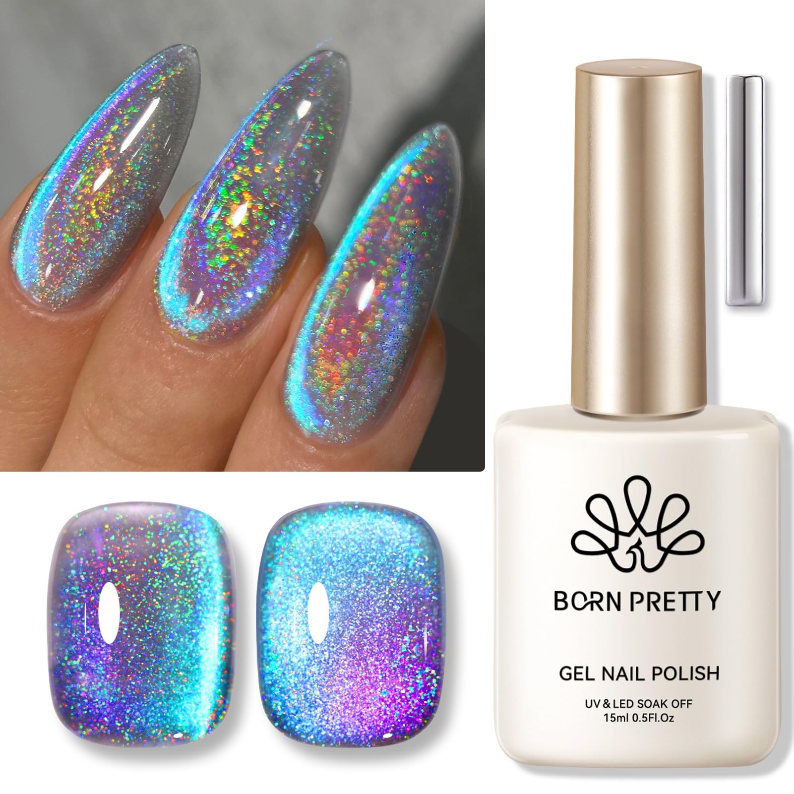 Born Pretty 9D Cat Magnetic Eye, flacon 15 ml prêt pour usage à domicile.