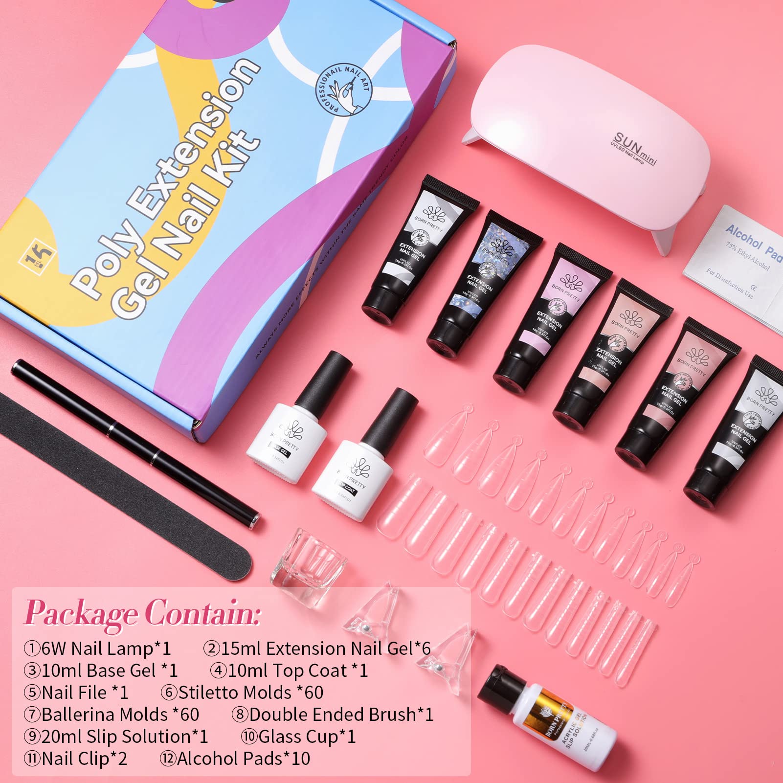 Born Pretty base et top gel inclus pour une finition durable.