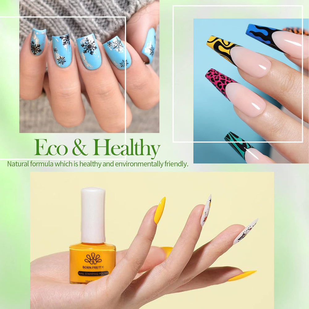Born Pretty bouteilles vernis stamping longue durée – tenue durable des motifs.