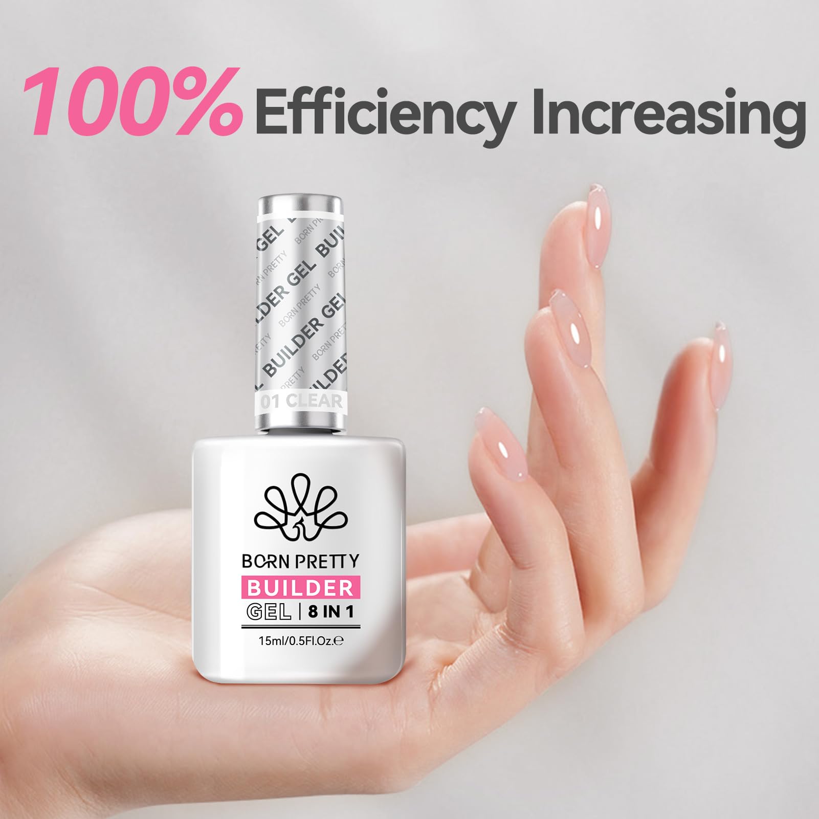 Gel de strass transparent Born Pretty 8-en-1 pour motifs et embellissements.
