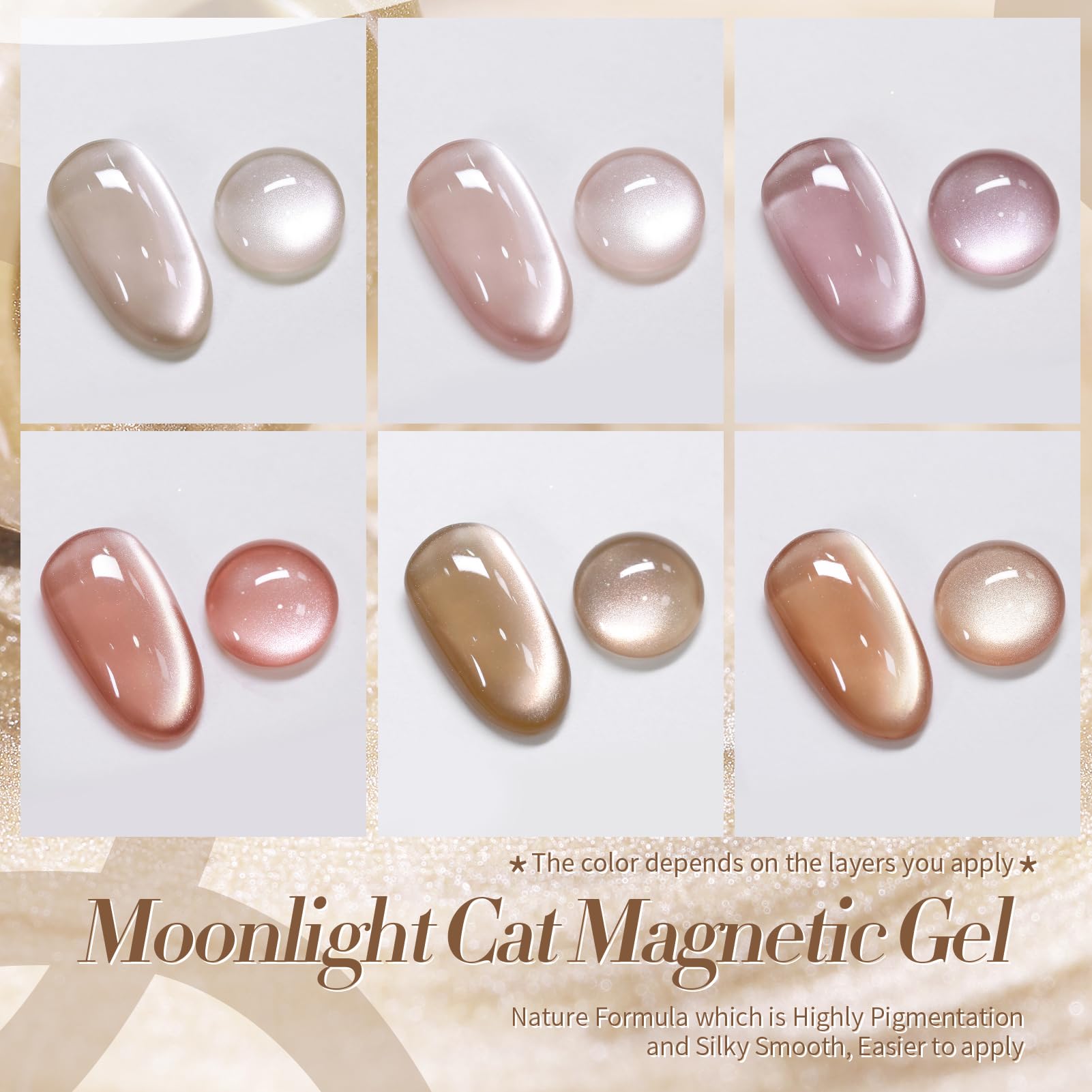 Zoom sur l’effet holographique des teintes Born Pretty Cat Magnetic Eye.