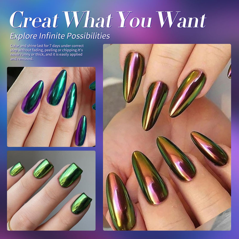 Vernis Born Pretty Chameleon Chrome, applicateur pratique et séchage rapide.