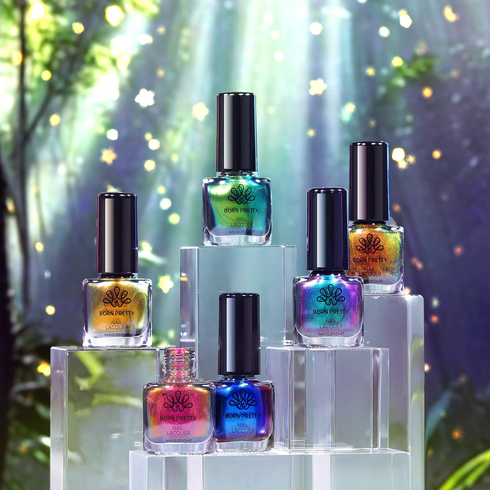 Finition ultra-brillante Born Pretty Chameleon Chrome, tenue longue durée.