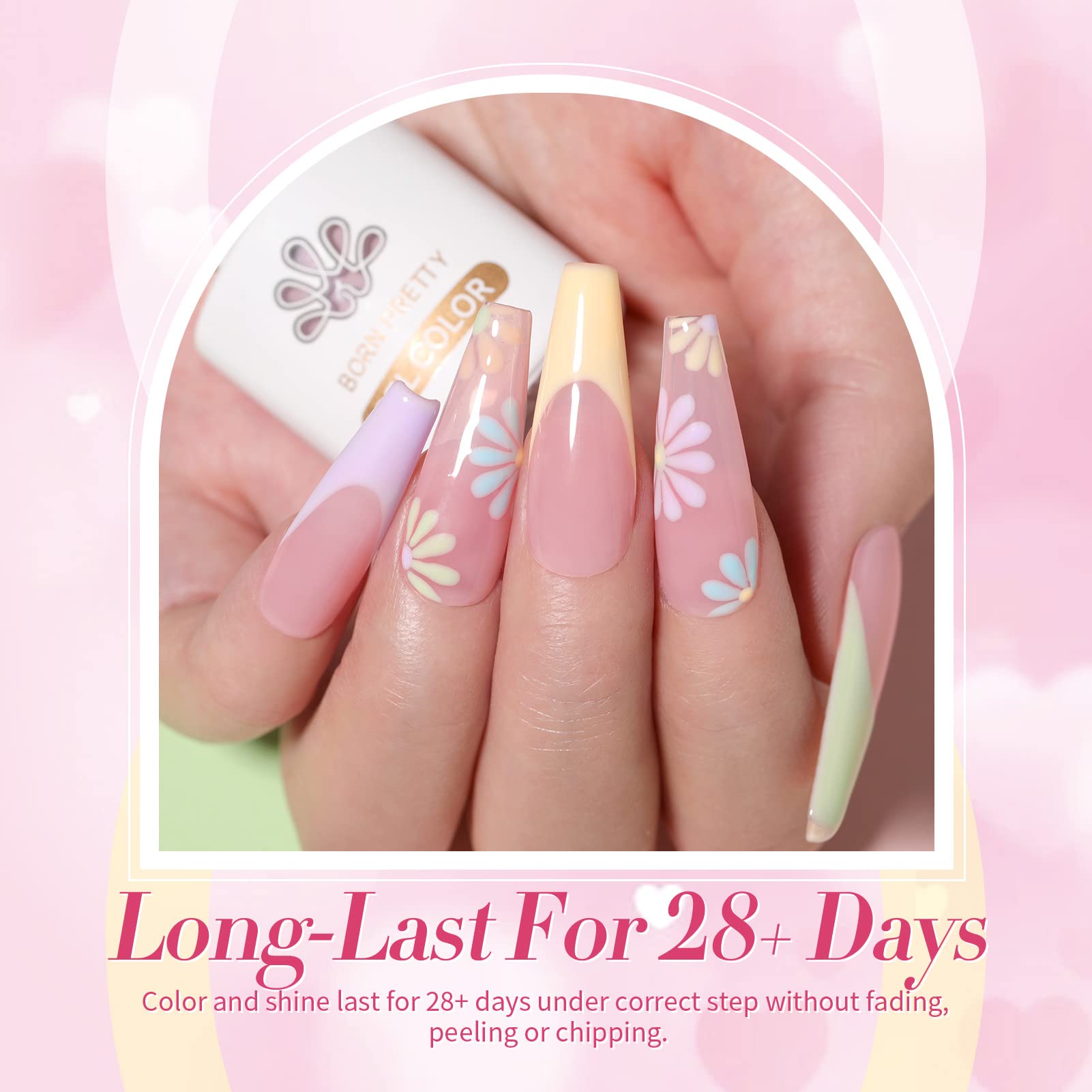 Coffret cadeau Born Pretty – vernis gel pastel prêt à offrir.
