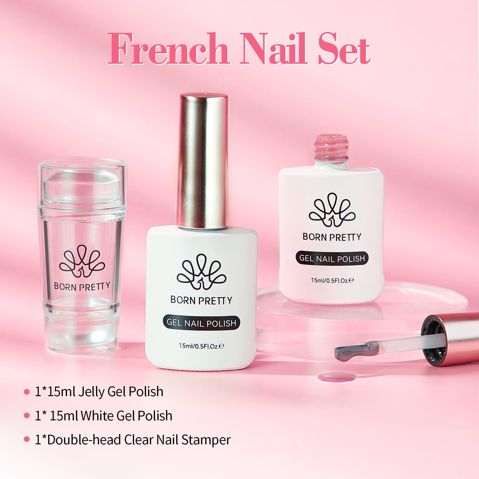 Démonstration stampage ongulaire Born Pretty pour manucure française.