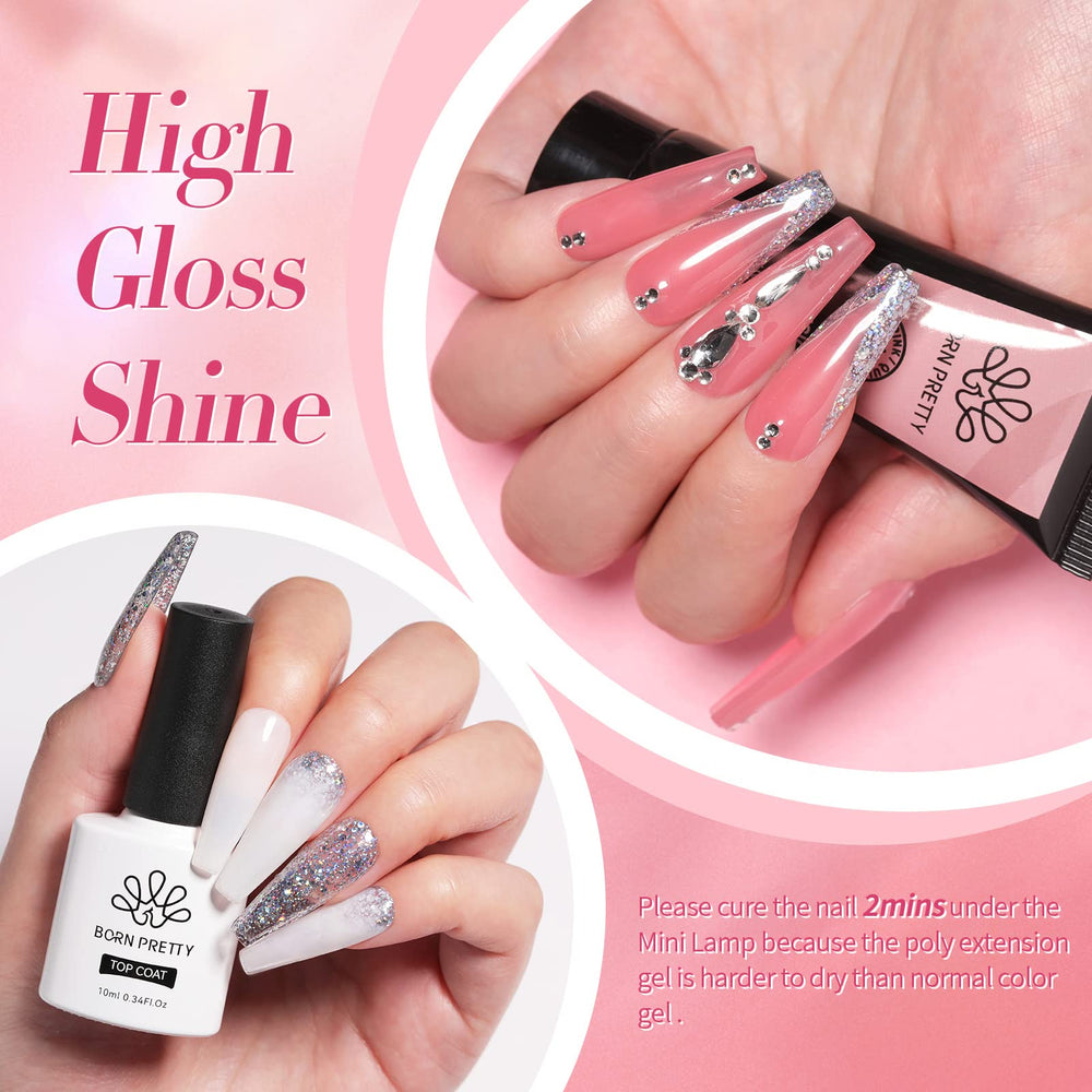 Born Pretty gel cristal translucide et deux teintes translucides pour textures variées.