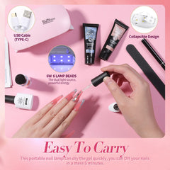 Born Pretty gel poly extension blanc adapté à une manucure française élégante.