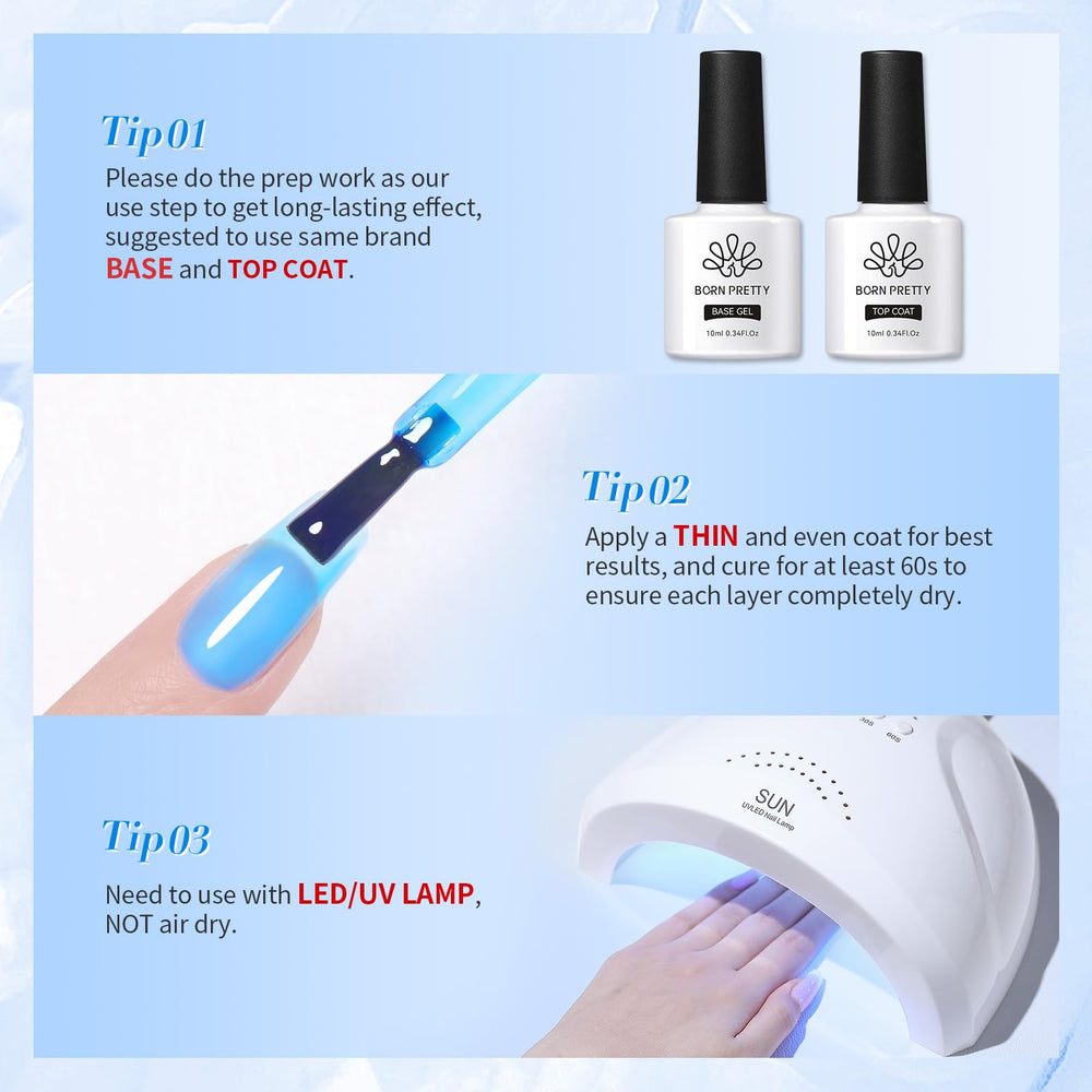 BORN PRETTY Jelly Gel Lampe UV-LED utilisée, cure rapide et efficace.