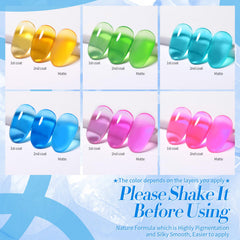 BORN PRETTY Jelly Gel Neon bleu, flacon translucide et couleur vive.
