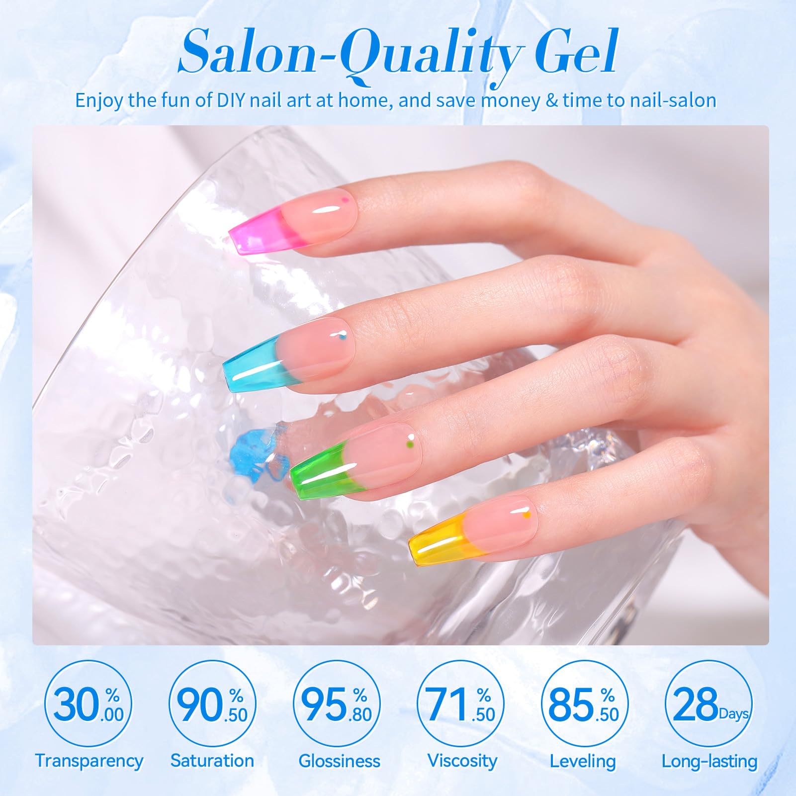 BORN PRETTY Jelly Gel Neon orange, flacon translucide et teinte chaude.