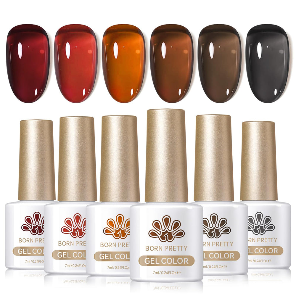 Vernis jelly gel Born Pretty Ambre – teinte lumineuse prête à l’application