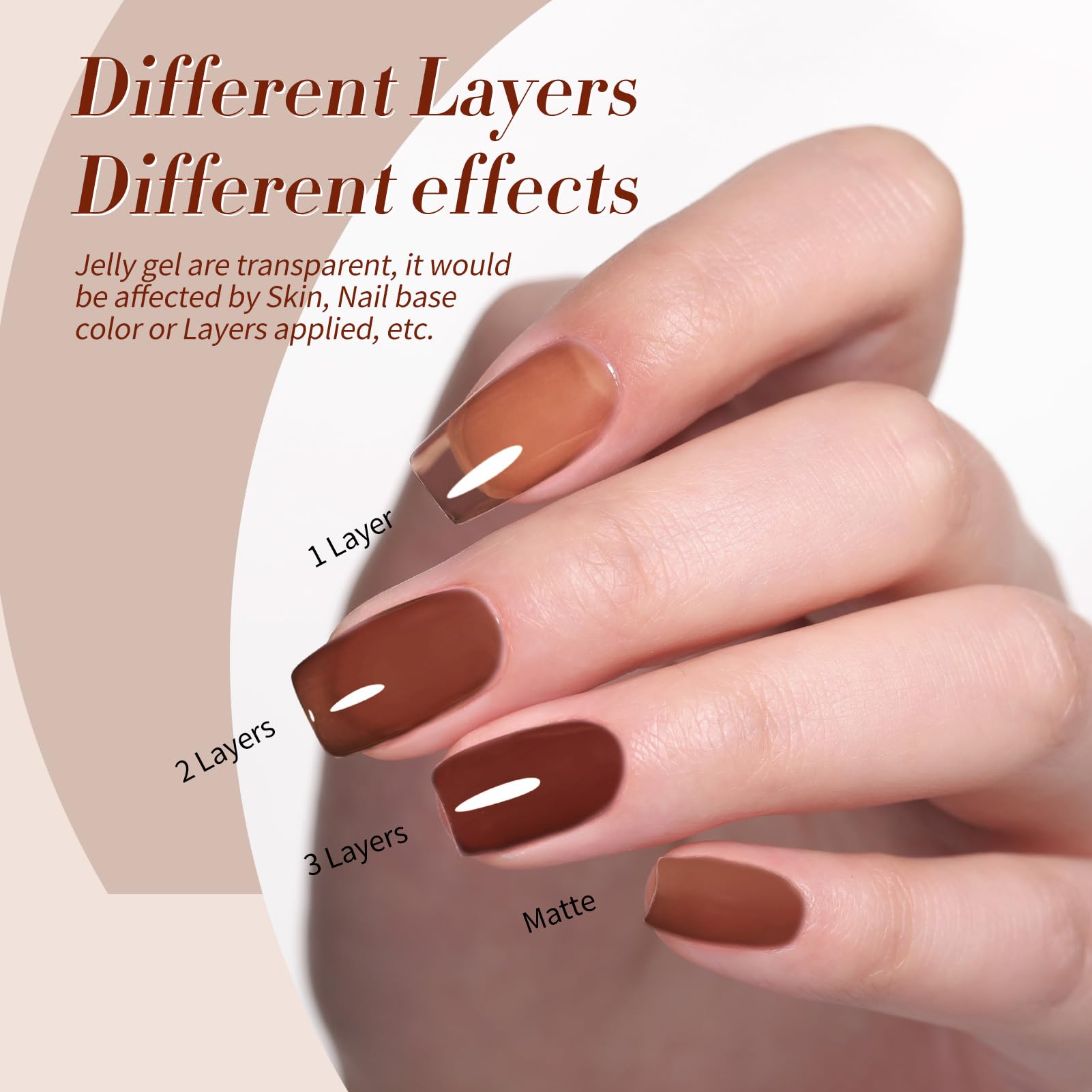 Vernis jelly Born Pretty couleur légère, parfait pour couches successives.