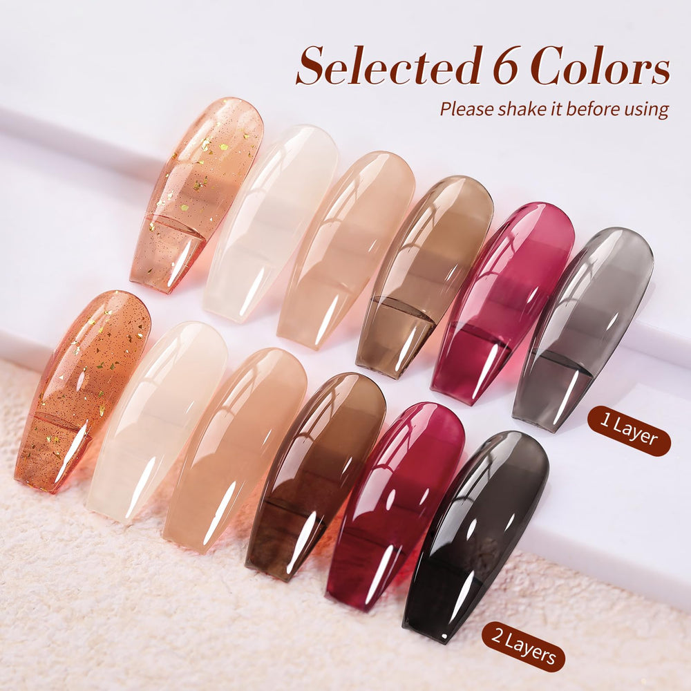 Vernis jelly Born Pretty nude milky transparent pour un look naturel et discret.