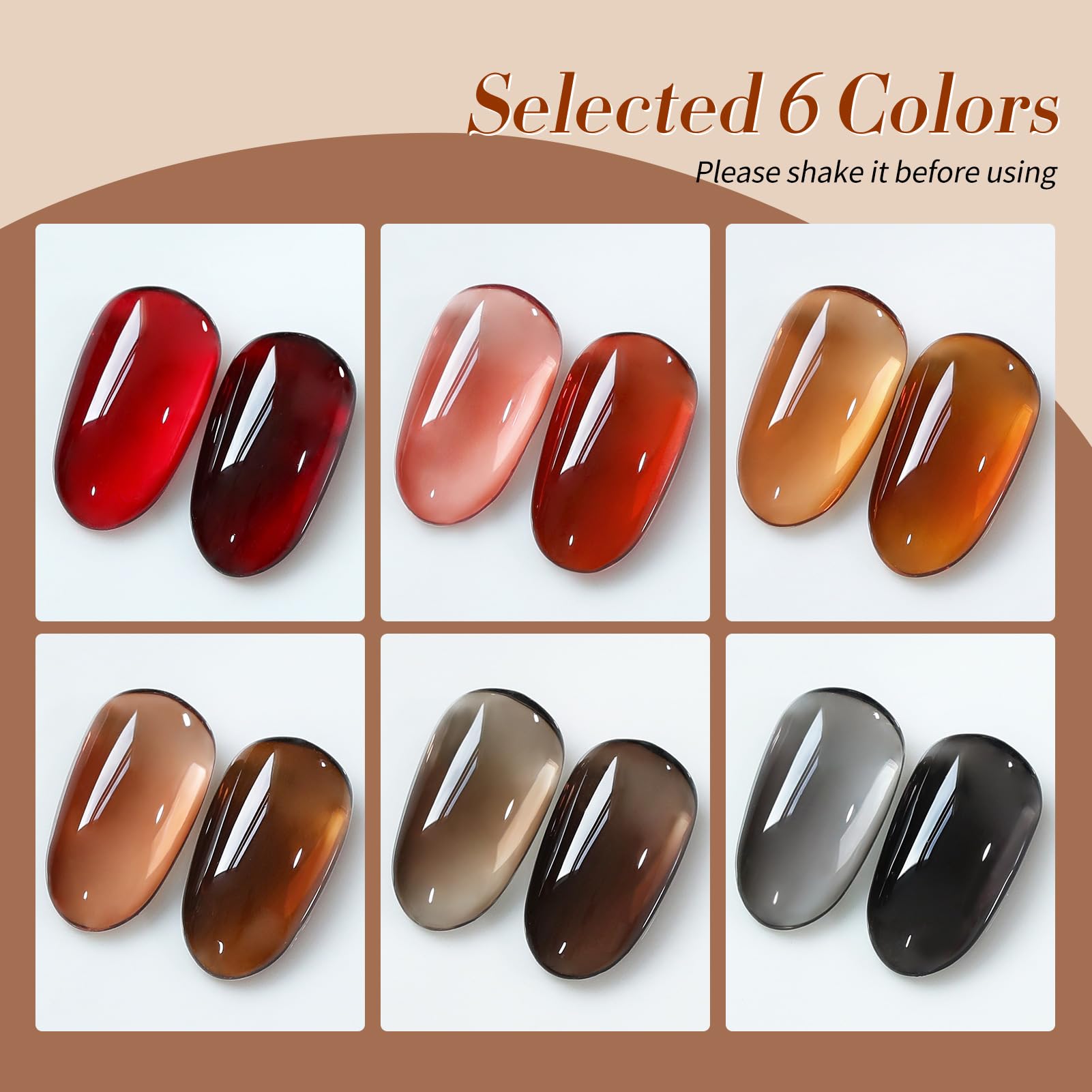 Palette jelly gel Born Pretty – ensemble de 6 teintes faciles à tester