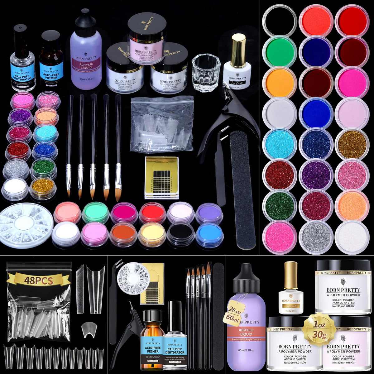 Born Pretty kit-ongles-acryliques-ensemble: ensemble tout-en-un pour démarrer facilement les extensions.