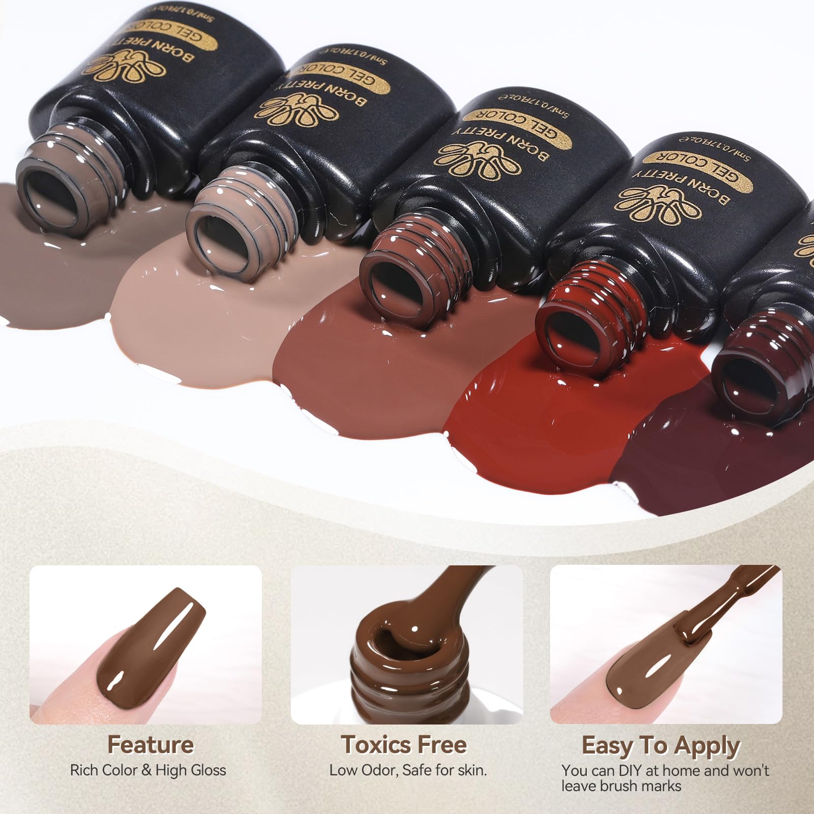Born Pretty gel polish with low odor supports comfortable at-home use