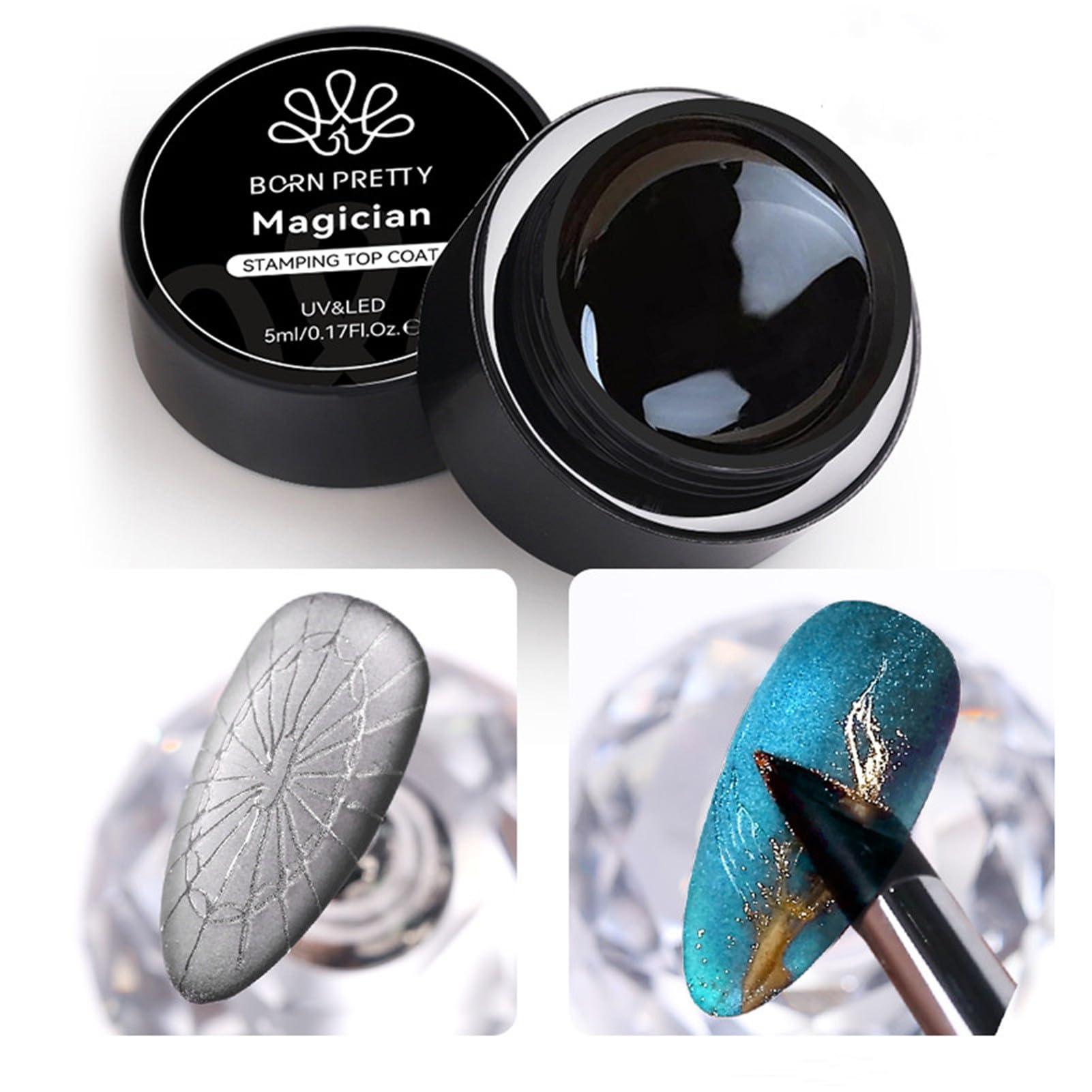 Born Pretty Magician Top Gel – bouteille claire pour stamping précis et brillant