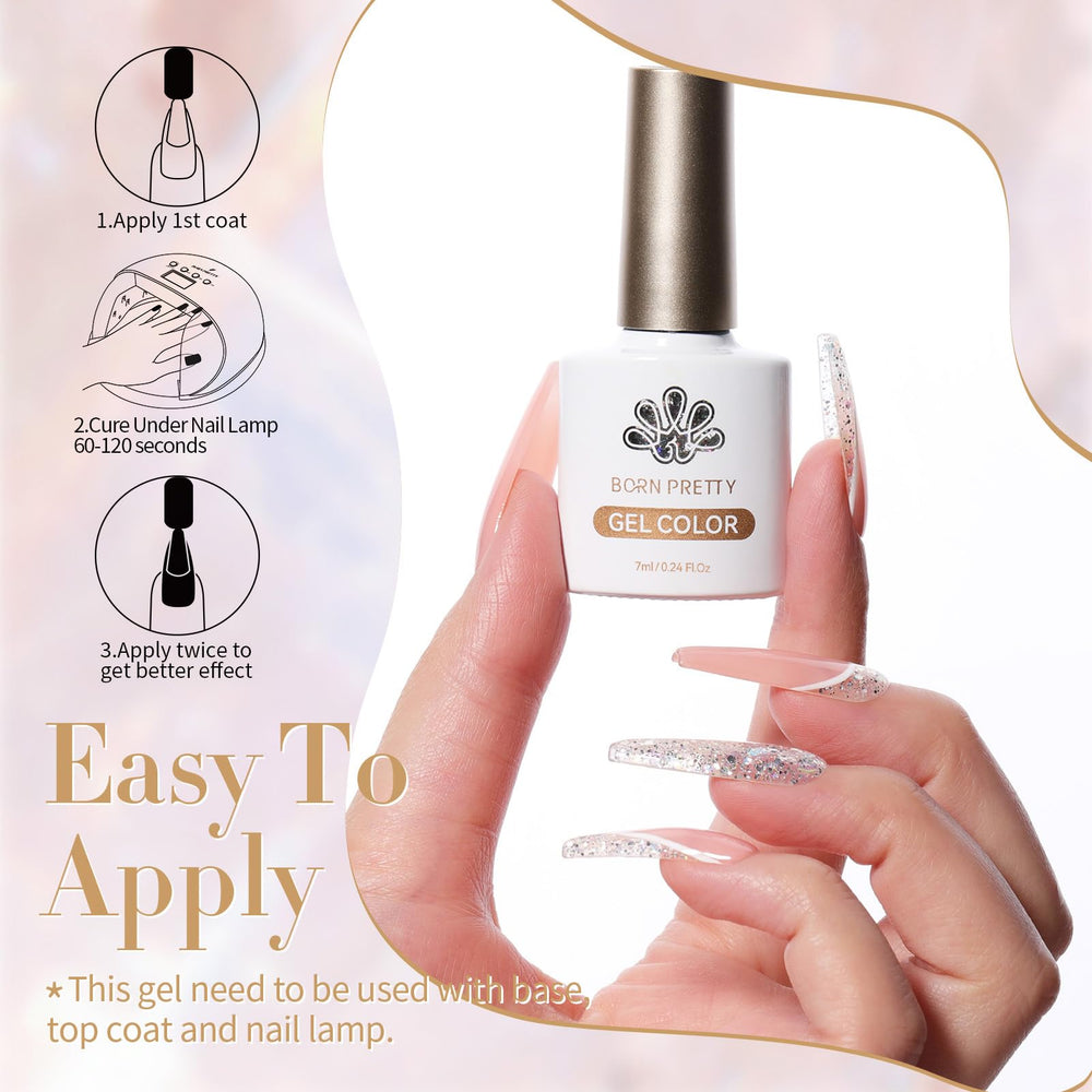 Manucure scintillante Born Pretty avec paillettes et style glamour