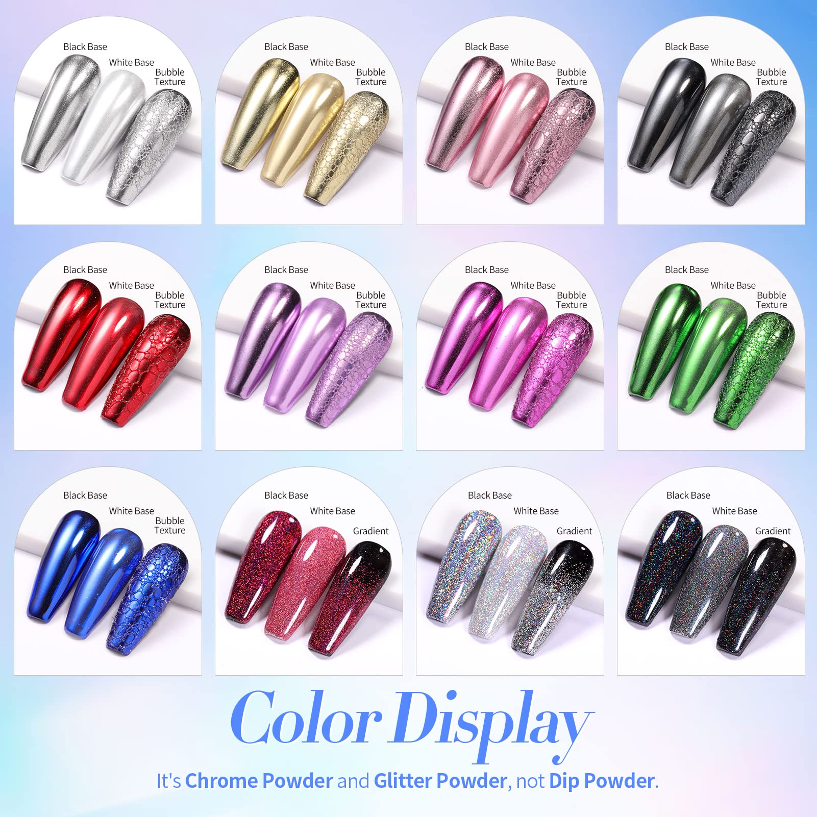 Born Pretty motifs coquilles sur ongles chrome pour un motif marin chic.